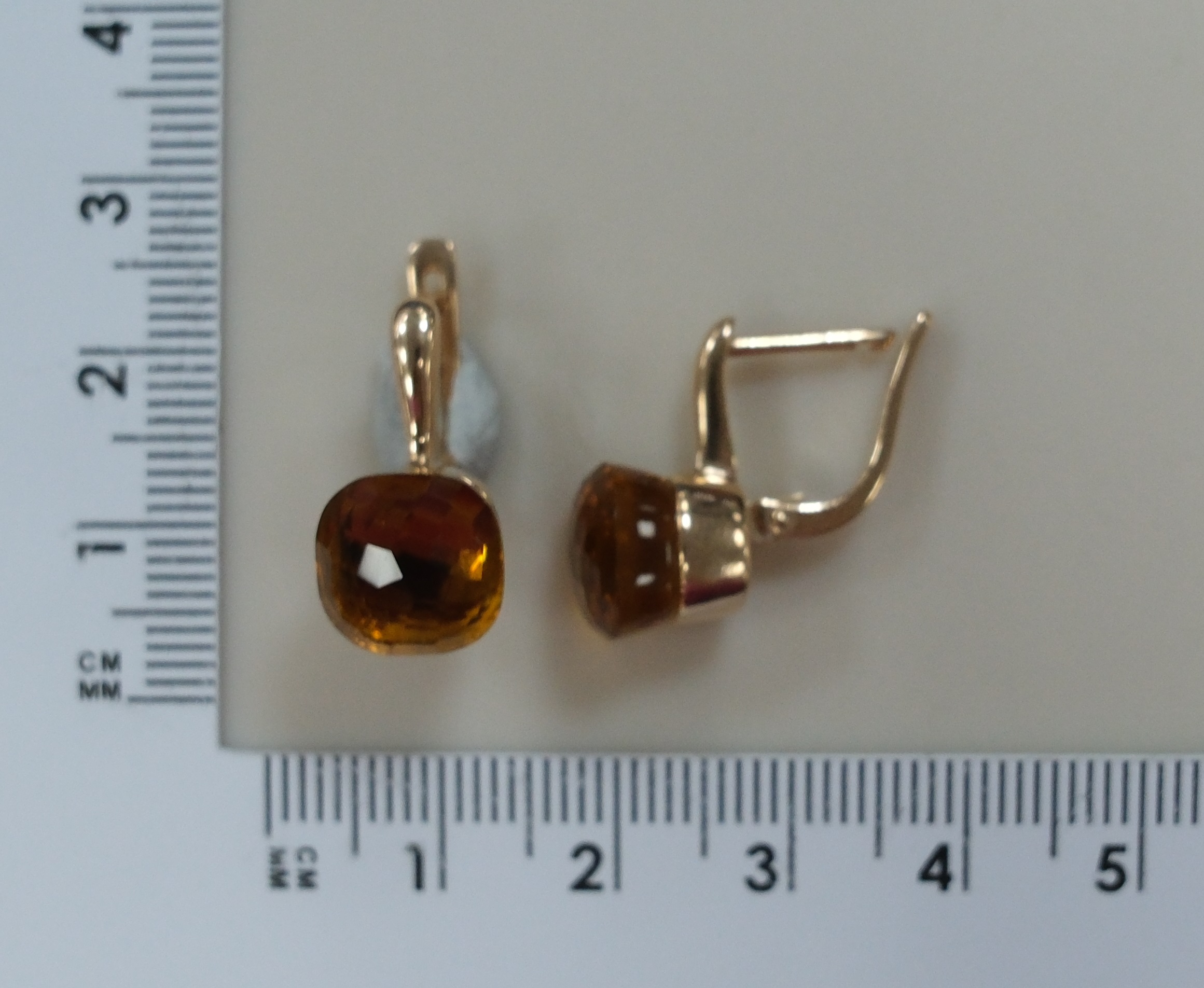 Серебряные серьги с цитринами